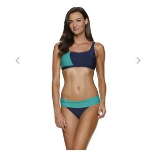 Draper James x Helen Jon Kelly Green/Navy Two Piece Bikini